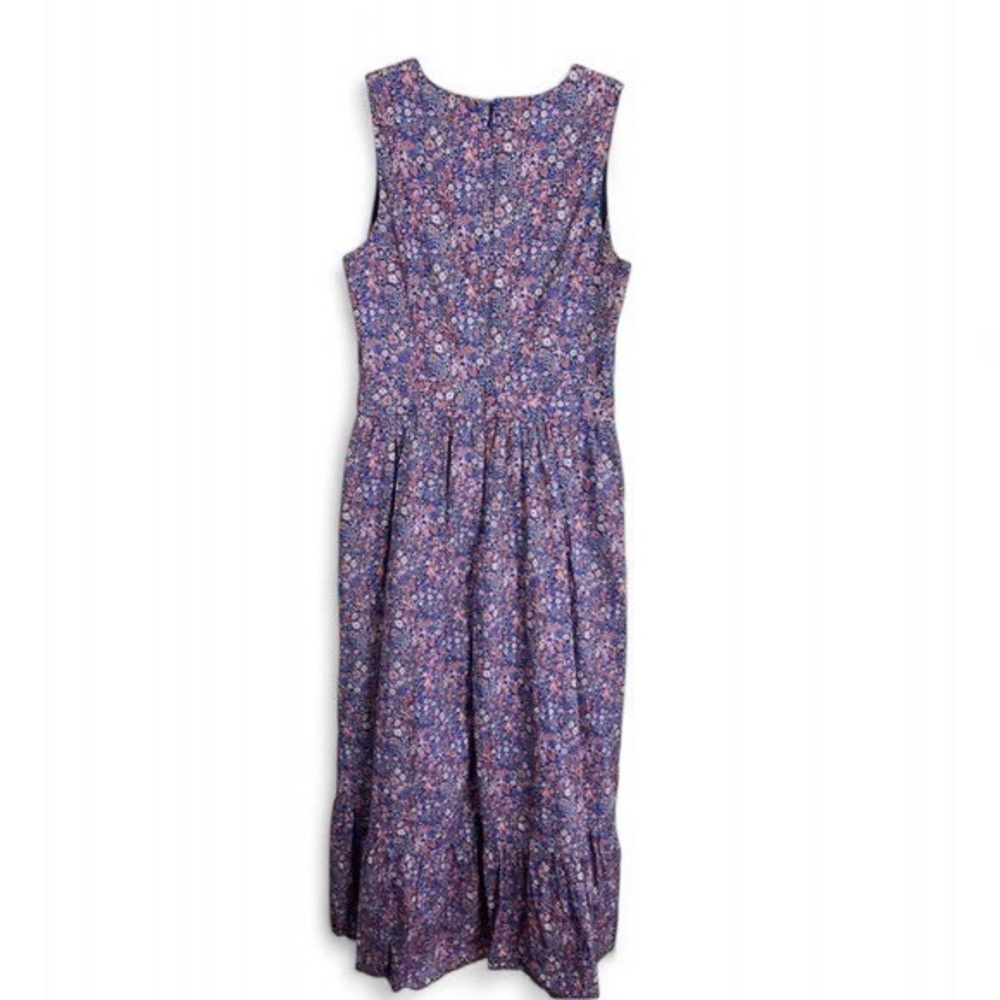 J.Crew Liberty Kayoko Floral Midi Dress Purple Cotton K7809 Size 2 - Picture 3 of 15